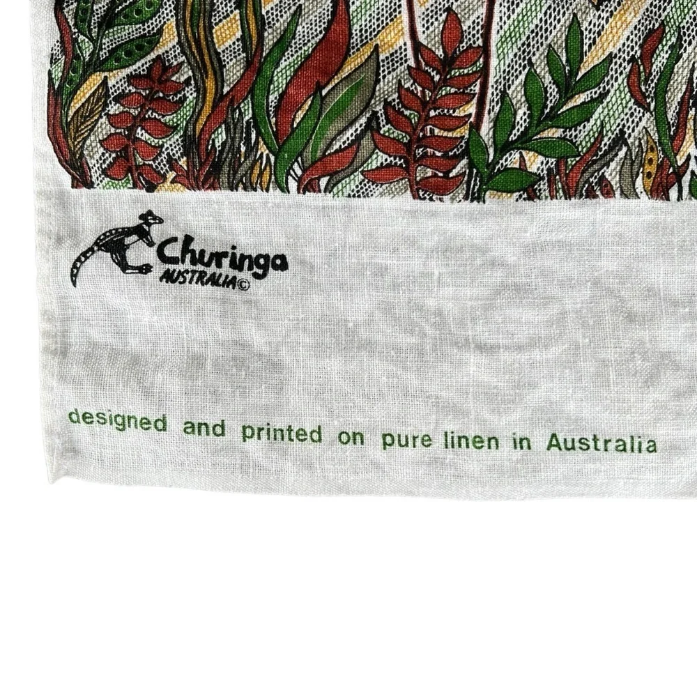 Vintage Australian Linen Souvenir Tea Towel Set Rodriguez Attunga Turtles Koalas